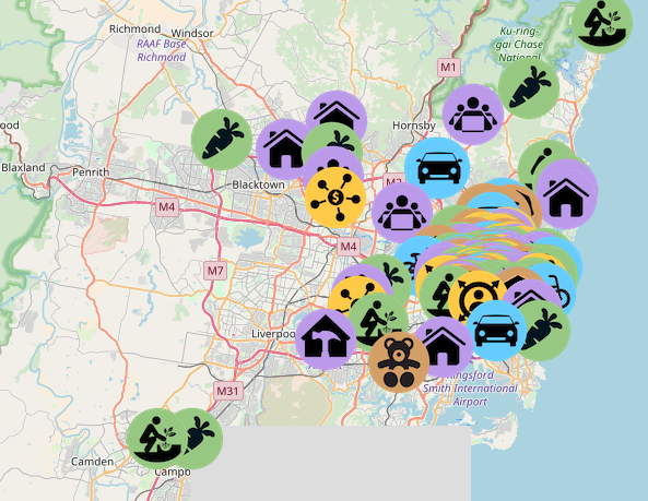 the sharing map in Bondi